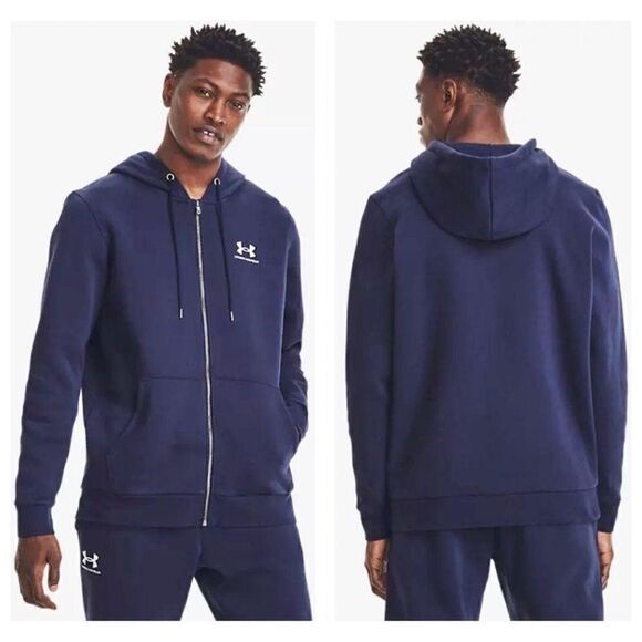 Under Armour Zip Hoodie Navy Blue Loose Fit Small Men’s - Picture 1 of 10